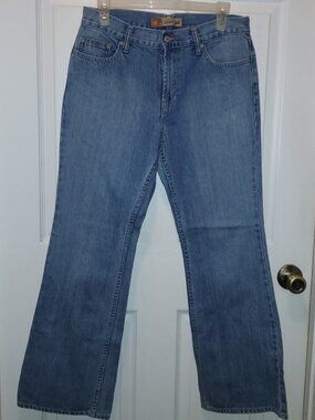 Vintage Y2K Old Navy Just Below Waist Boot Cut JEANS Mid Rise Sz 8 Short